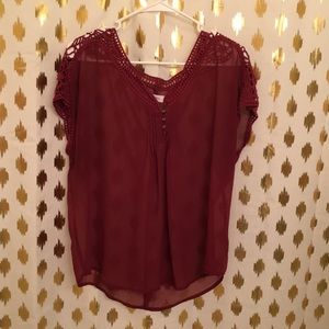 Maroon Candies Sheer top XL